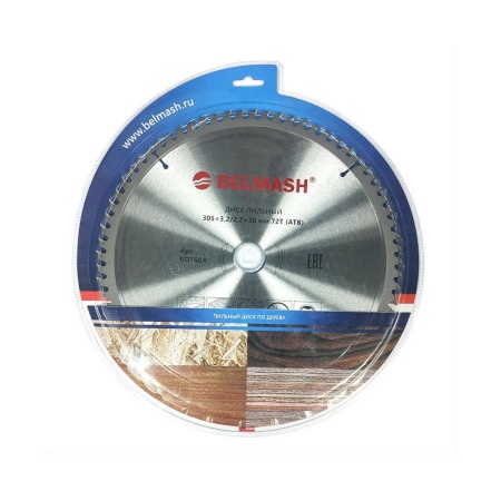Диск пильный 305x3,2/2,2x30 72T (древесина, фанера, МДФ, ДСП, ОСП) БЕЛМАШ RD168A, RD168A Диск пильный 305x3,2/2,2x30 72T (древесина, фанера, МДФ, ДСП, ОСП) БЕЛМАШ RD168A