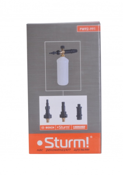 Пеногенератор для моек высокого давления STURM PW92-9905 с переходниками, PW92-9905 Пеногенератор для моек высокого давления STURM PW92-9905 с переходниками