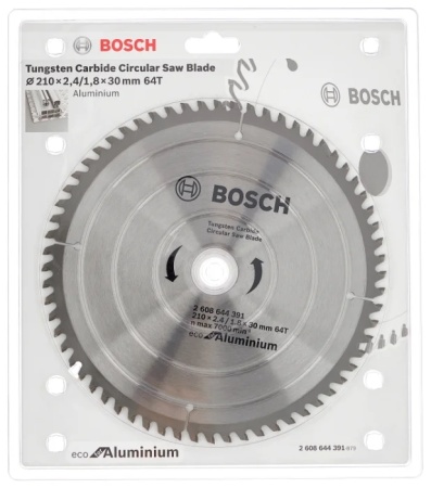 Диск пильный BOSCH 210х30х64T ECO ALU/Multi 2608644391, 2608644391 Диск пильный BOSCH 210х30х64T ECO ALU/Multi 2608644391