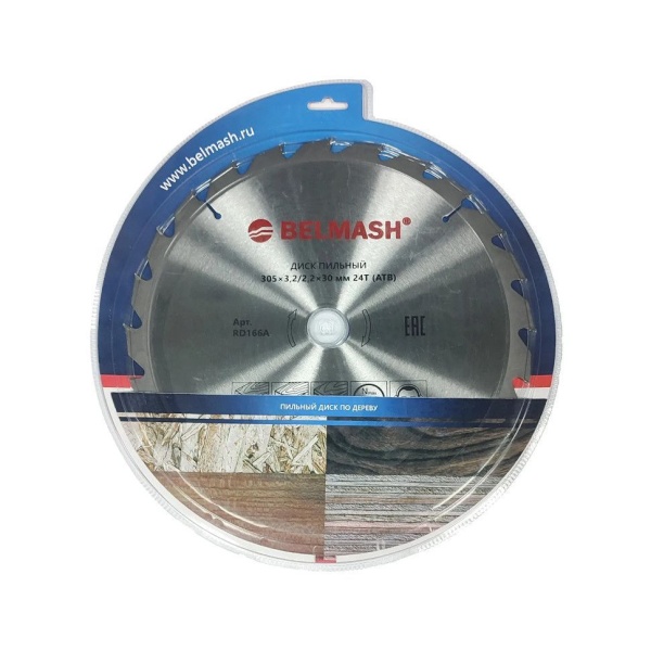 Диск пильный 305x3,2/2,2x30 24T (древесина, фанера, МДФ, ДСП, ОСП) БЕЛМАШ RD166A, RD166A Диск пильный 305x3,2/2,2x30 24T (древесина, фанера, МДФ, ДСП, ОСП) БЕЛМАШ RD166A