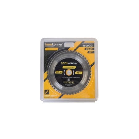Диск пильный по металлу 210x30мм, 48Т HANSKONNER (H9022-210-30-48S), H9022-210-30-48S Диск пильный по металлу 210x30мм, 48Т HANSKONNER (H9022-210-30-48S)