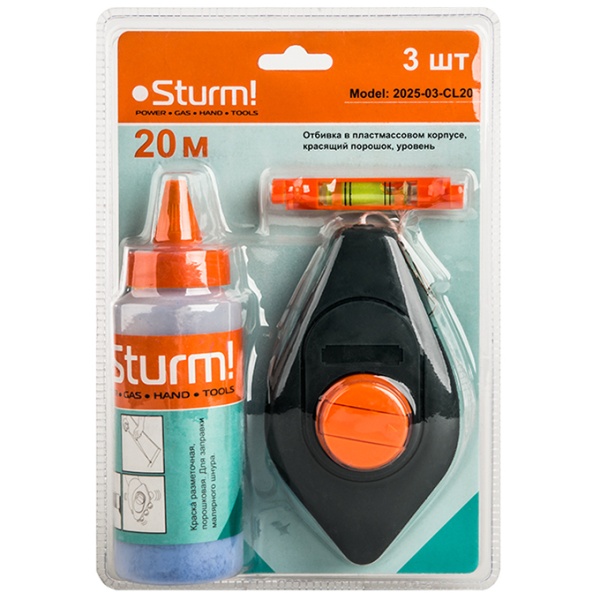 Шнур отбивочный 20м STURM 2025-03-CL20 Шнур отбивочный 20м STURM 2025-03-CL20