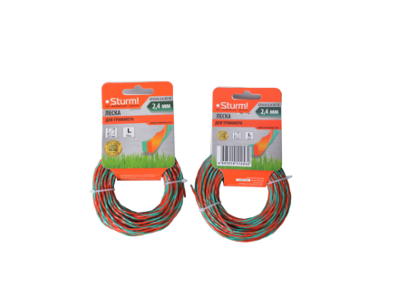 Леска 2.4 мм x 15 м (квадрат кручёный, оранж/черн.) STURM (GT3535-2.4-3S-15), GT3535-2.4-3S-15 Леска 2.4 мм x 15 м (квадрат кручёный, оранж/черн.) STURM (GT3535-2.4-3S-15)