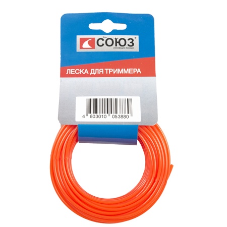 Леска 4.0мм СОЮЗ ТЛ3535-4.0-4-15 15м, квадр., ТЛ3535-4.0-4-15 Леска 4.0мм СОЮЗ ТЛ3535-4.0-4-15 15м, квадр.