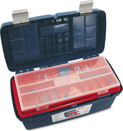 Ящик для инструментов TAYG №18 + фут. 35 синий, карман, металлические замки 118005, 118005 Ящик для инструментов TAYG №18 + фут. 35 синий, карман, металлические замки 118005