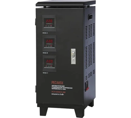 Стабилизатор напряжения РЕСАНТА АСН-60000/3-ЭМ + Мультиметр РЕСАНТА YX360TRN, 63/4/10 Стабилизатор напряжения РЕСАНТА АСН-60000/3-ЭМ + Мультиметр РЕСАНТА YX360TRN