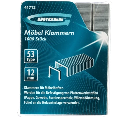 Скобы для степлера GROSS 41712, 41712 Скобы для степлера GROSS 41712