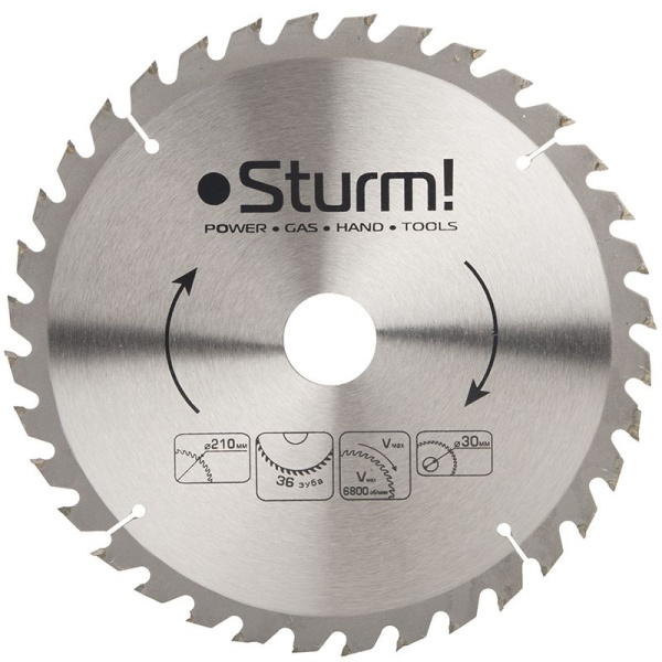 Диск пильный по дереву 210x30мм, 36Т STURM (9020-210-30-36T) Диск пильный по дереву 210x30мм, 36Т STURM (9020-210-30-36T)