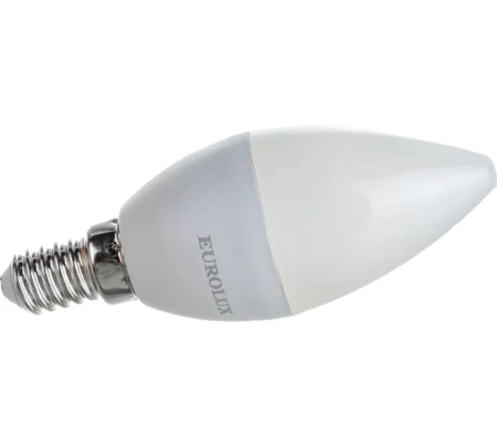 Лампа светодиодная EUROLUX LL-E-C37-6W-230-4K-E14, 76/2/4 Лампа светодиодная EUROLUX LL-E-C37-6W-230-4K-E14