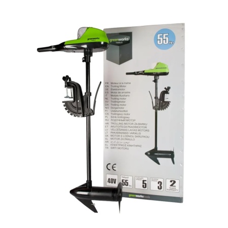 Лодочный мотор аккумуляторный Greenworks G40TM55 (40V, 25 кг, без АКБ и ЗУ) 9000207, 9000207 Лодочный мотор аккумуляторный Greenworks G40TM55 (40V, 25 кг, без АКБ и ЗУ) 9000207
