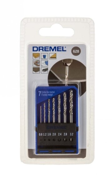 Набор сверл по дереву Dremel (7шт) 0,8/1,2/1,6/2,0/2,4/2,8/3,2мм 2615062832, 2615062832 Набор сверл по дереву Dremel (7шт) 0,8/1,2/1,6/2,0/2,4/2,8/3,2мм 2615062832