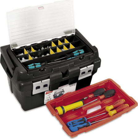 Ящик для инструментов TAYG №450 (450х285х250мм) лоток+органайзер в крышке 163005, 163005 Ящик для инструментов TAYG №450 (450х285х250мм) лоток+органайзер в крышке 163005